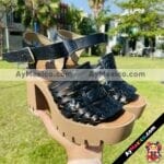 Zs01090 Huaraches Artesanales Con Plataforma Negro Tejido Con Trenza Y Hebilla Mayoreo Fabricante Calzado (1)